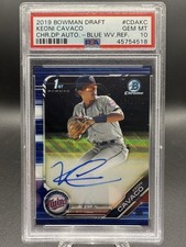 2019 Bowman Draft - Chrome Draft Pick Autographs Keoni Cavaco #CDA-KC Blue Wave