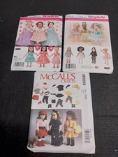 McCalls Doll Clothes Sewing Patterns Lot Of 3 New