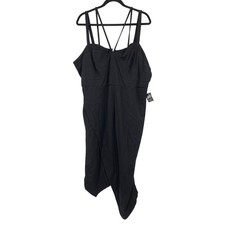 Torrid Black Sleeveless Ponte Asymmetrical Hem Bustier Dress Womens Sz 24 NEW