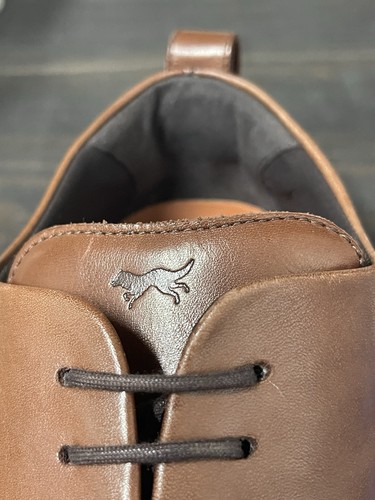 Scarpe Wolf & Sheppard incrociate ala lunga miele/pelle bianca uomo taglia 10 - Foto 12 di 14