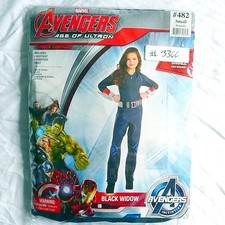 Marvel Black Widow Costume Kids Size S 4-6 4 Piece Dress up Jumpsuit NEW