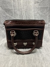 Brighton Vintage Leather Croc Handbag Y2K Late 1990s Cool Purse Great Deal 
