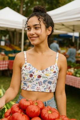 Colsie size XS Longline Corset Bralette Crop Top Fruit NEW