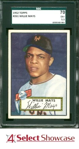 1952 TOPPS #261 WILLIE MAYS 2ND YEAR GIANTS HOF SGC 5.5 EX+ 70