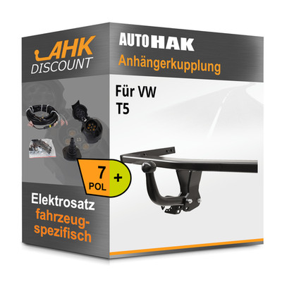Für VW T5 09.2009-08.2015 AUTO HAK Anhängerkupplung starr + 7polig E-Satz AHZV