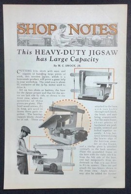  This Heavy Duty Jigsaw has a Large Capacity  1931 Scroll Saw HowTo Build PLANS