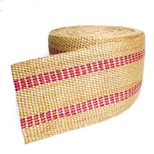 Upholstery/Craft Jute Webbing Burlap 3.5 Inches X 10 Yards-Natural W/Red Strip