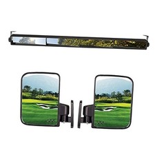 Golf Cart Folding Side Mirror and 4 Panel Rear View Mirror, Universal fit EZ