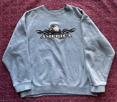 Vintage 2000s America Biker Bald Eagle Sweatshirt Size L