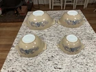 Pyrex Homestead Cinderella Nesting Bowls Tan/Blue Complete Set of 4