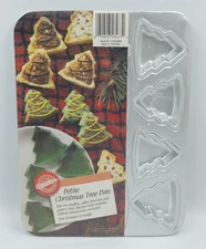 Vintage Wilton Christmas Tree Petite Baking Cake Pan 12 Mold Aluminum Holiday