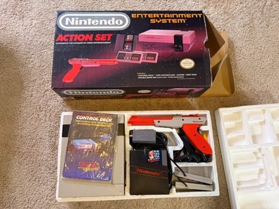 Original Nintendo NES Action Set CIB Complete Orange Zapper Manuals Super Mario