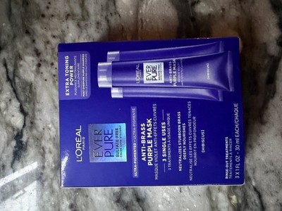 L'Oréal Paris Ever Pure Anti-Brass Purple Mask - 3 Single Uses