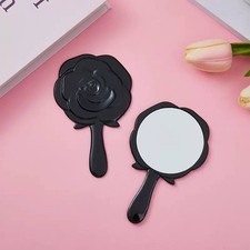 Black Rose Handheld Makeup Mirror Portable Fl...