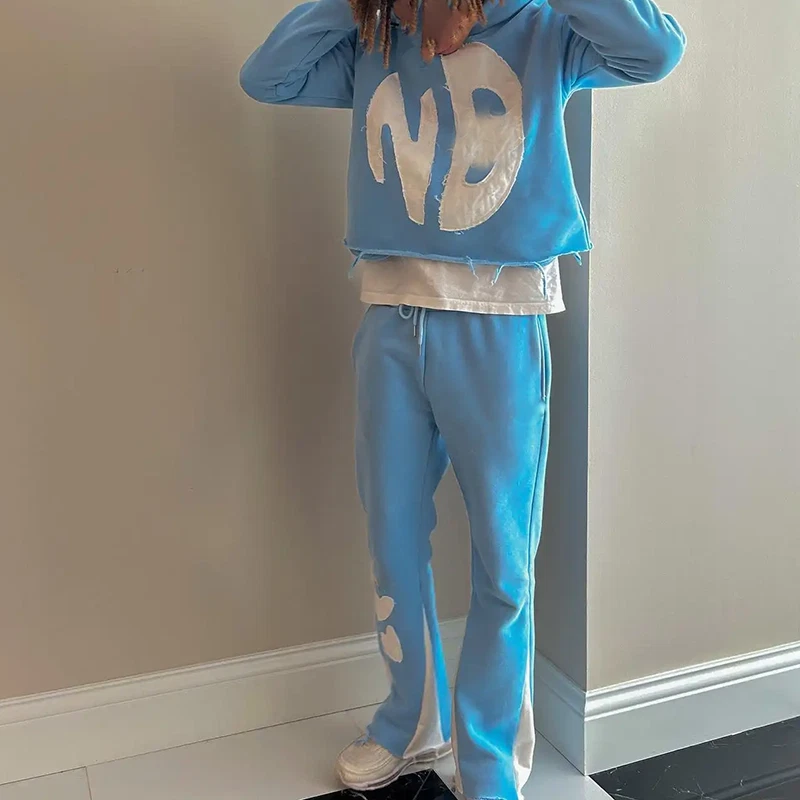 Mens 2pc Distressed Tracksuit Set Long Sleeve Jacket Pants Sweatsuit Activewear
Opens in a new windo