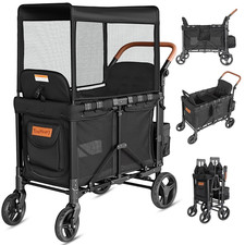 JML002 Wagon Stroller for 2 Kids - Double Seater Push Stroller with Canopy  Col