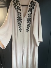 Abito Abaya Galabeya Jillaba Jalamia ricamo arabo islamico, taglia XL