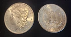 1880-S Morgan Dollars - LOT OF 2  - AU to UNC - Full Details - Silver - Luster