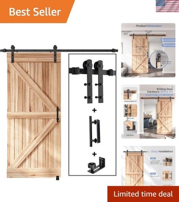 Sliding Barn Door Hardware Kit 6FT Rails Handles Modern Rustic Easy Install