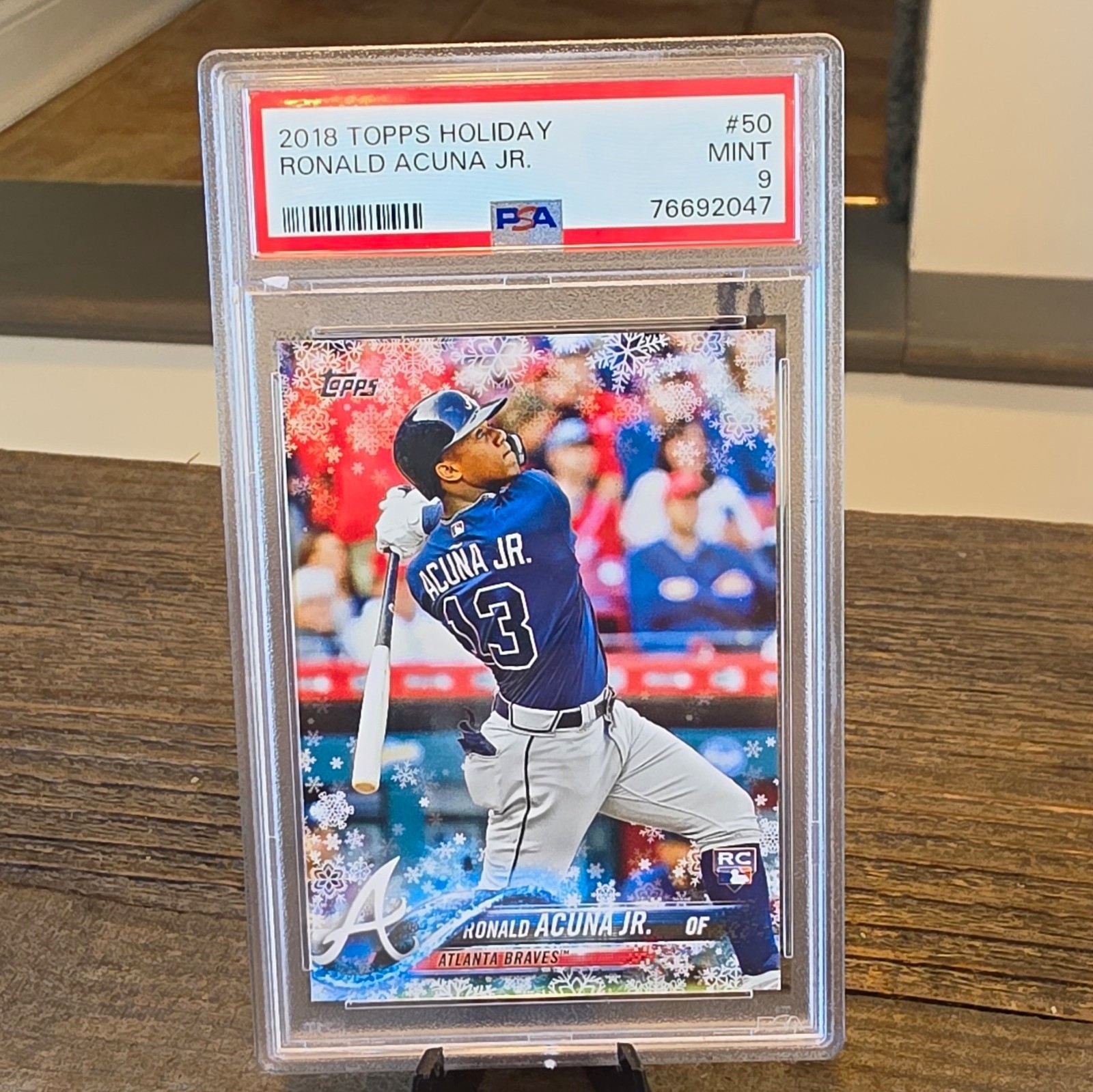 Topps 2018 Topps Holiday Ronald Acuna Jr. RC #HMW50 PSA 9 Braves