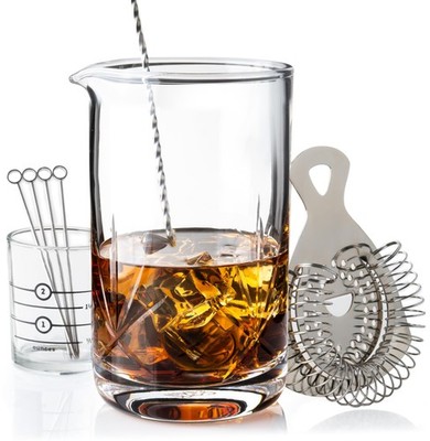 Cork & Mill Cork Mill Cocktail Mixing Glass Old Fashioned Kit Large 24 Oz