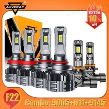Auxbeam 9005h119145h10 Canbus Led Headlight Fog Bulbs Kits 6500k Super Bright