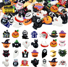 Halloween Resin Flatback Charms, 60 Halloween Craft Resin Ornaments Assorted But