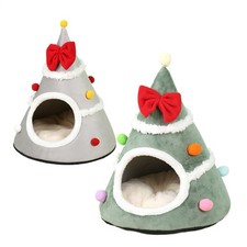 Christmas Tree Cat Bed Cold Weather Furniture Christmas Pet Indoor House for Cat