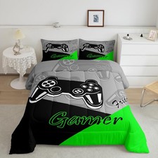Gamer Comforter Set Gaming Bedding Set for Teens Boys Video Game Decor Comfor...