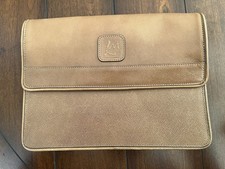 Vintage L. M. Leather Clutch Purse Handbag Tan