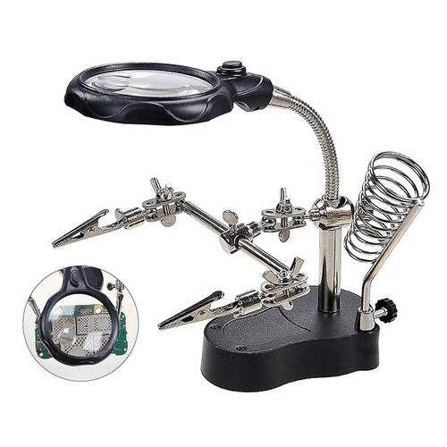 Helping Hands Magnifying Glass Stand for Soldering and Model Building Tasks - Picture 5 of 12
