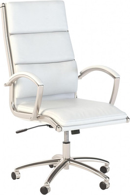 White Echo High Back Leather Executive Chair for Stylish Comfort