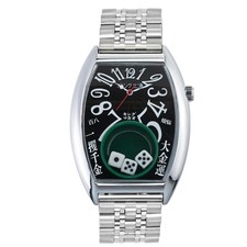 Frank Miura Three dice King Macau Gamble Watch Metal Band White Casual