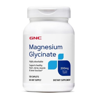 GNC Magnesiumglycinat 120 Kapseln hohe Absorption, chelatisiert, vegan