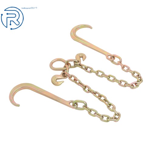 Two Hook Chain G80 3/8in×2ft Double Limb Transport Hook Chain W/G70 15inch J Hooks ...