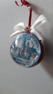 FRANCESCA.M. Krakow Poland Souvenir Gift HandMade 8 cm clear Baubles Christmas Ornaments