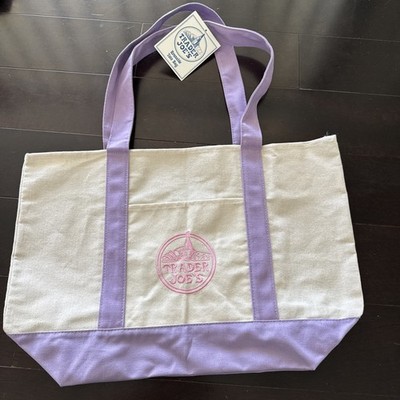 New With Tag Trader Joe s Canvas Limited Edition Large Tote Bag Lavender