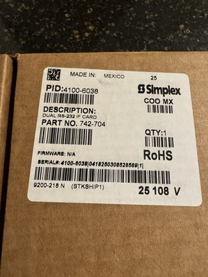 Simplex 4100-6038