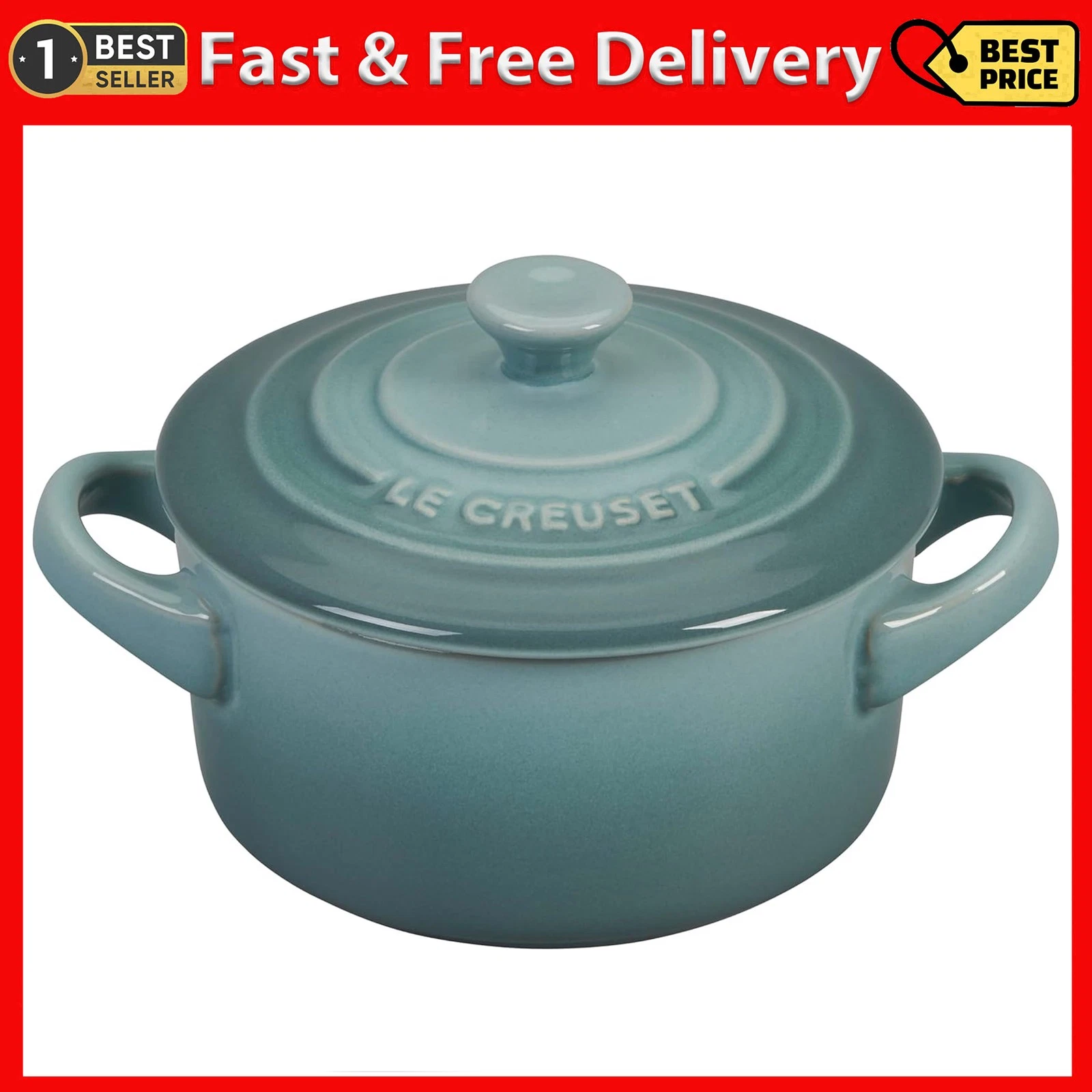 8 Oz Sea Salt Mini Round Cocotte Individual Serving Stoneware Dish Le Cre uset..