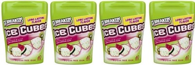 Ice Breakers Ice Cubes Sugar Free Gum, Kiwi Watermelon, 40-Piece Container 4 Pac
