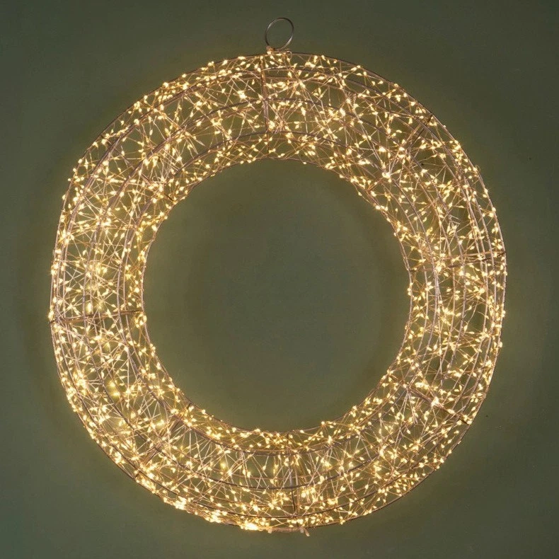 Ghirlanda SUPER LUMINOSA Luce di Natale BRANDANI Led Corona Luce Calda Natalizia, fotografia 4 di 7