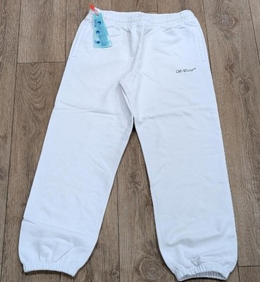 $650 Mens Off-White ''Carvaggio Lute'' Slim Jogger Pants White Large