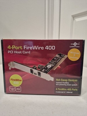 Vantec UGT-FW050 4-Port Firewire 400 PCI Host Card - BRAND NEW/SEALED