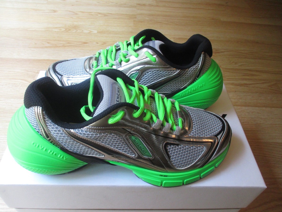 $925 Givenchy Mens TK-MX Mesh Running Sneaker Green Silver sz 43