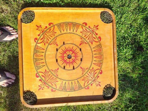 Schönes antikes Vintage 1902 Holz Carrom Spielbrett STIL E NR. 1 ARCHARENA - Bild 5 von 19