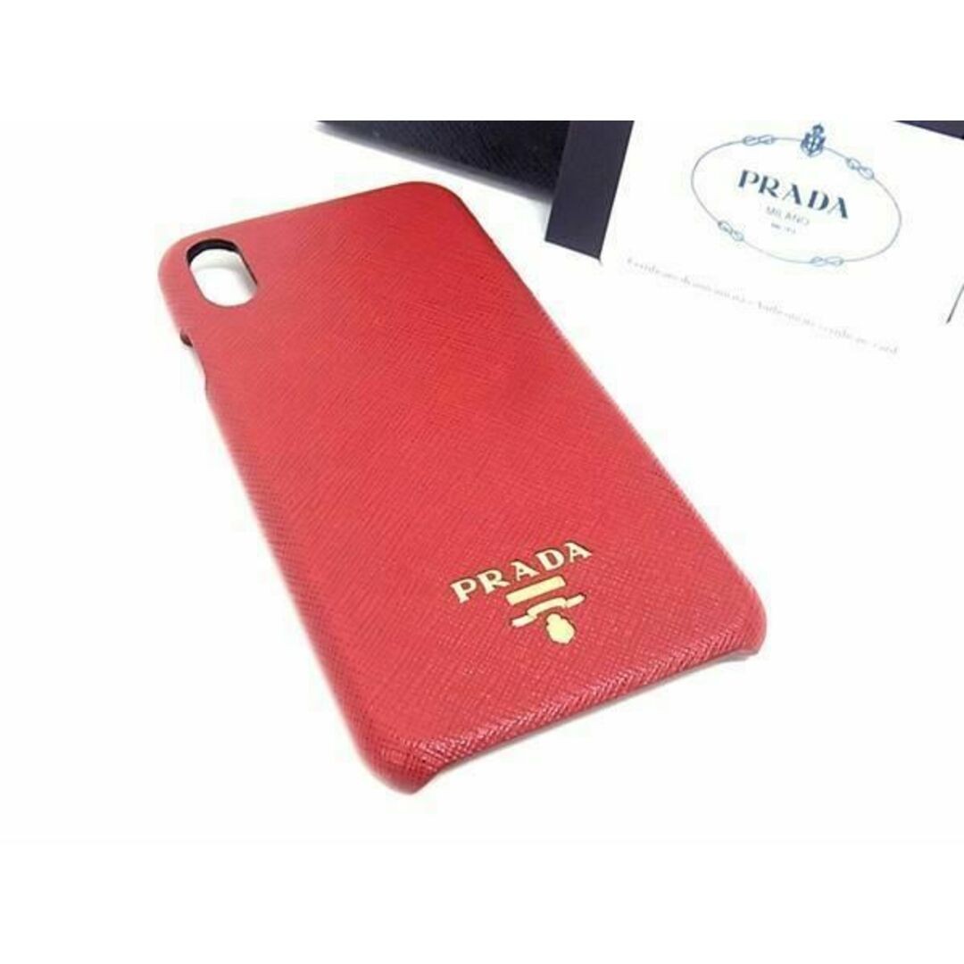 PRADA Saffiano Leder iPhone XS Max Kompatibel Handyhülle Smartphone Hülle Rot