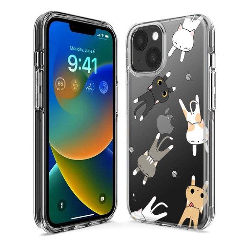 Mundaze Case for Apple iPhone 14/13 Cover Cute Flying Cat Friends - Picture 3 of 6