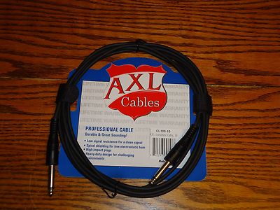 2 10' GUITAR CABLES 1/4'' INSTRUMENT PATCH CORD BASS ELECTRIC BASS ACOUSTIC MORE
