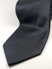 VITTORIO FARINA Men's Handmade Tie 61" Long Solid Black Necktie NEW