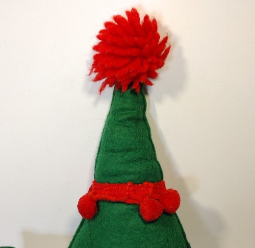 Vintage Felt Christmas Character 14" Bells Google Eyes - Picture 6 of 8